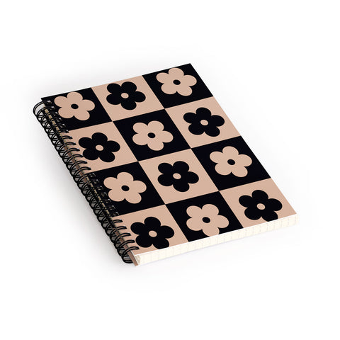 MariaMariaCreative Bloom Check Tan Spiral Notebook