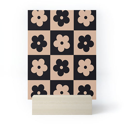 MariaMariaCreative Bloom Check Tan Mini Art Print