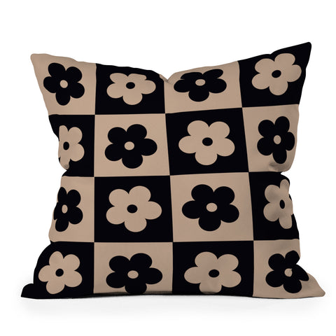 MariaMariaCreative Bloom Check Tan Throw Pillow