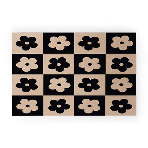 MariaMariaCreative Bloom Check Tan Welcome Mat
