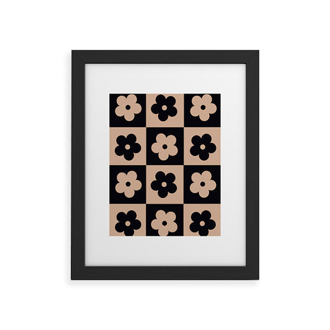 MariaMariaCreative Bloom Check Tan Framed Art Print
