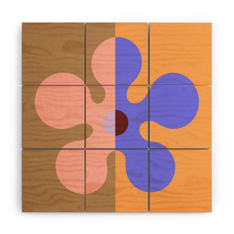 MariaMariaCreative Groovy Flower Multi Wood Wall Mural