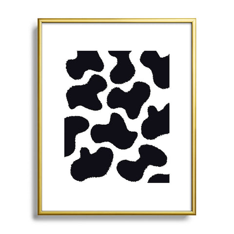 MariaMariaCreative Mooooo Black and White Metal Framed Art Print