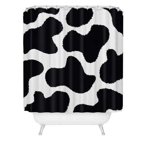 MariaMariaCreative Mooooo Black and White Shower Curtain