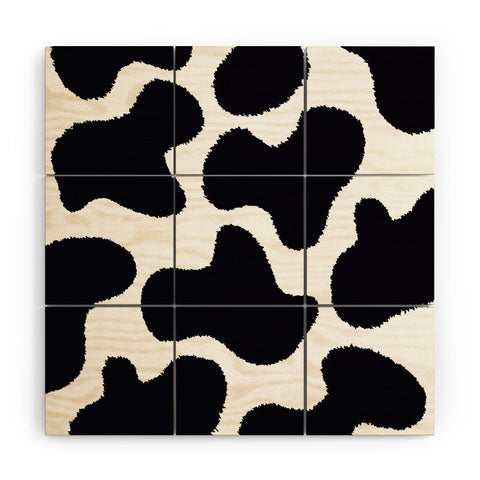 MariaMariaCreative Mooooo Black and White Wood Wall Mural