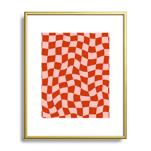 MariaMariaCreative Play Checkers Blush Metal Framed Art Print