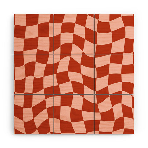 MariaMariaCreative Play Checkers Blush Wood Wall Mural