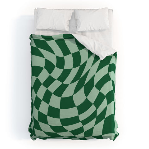 MariaMariaCreative Play Checkers Sage Duvet Cover