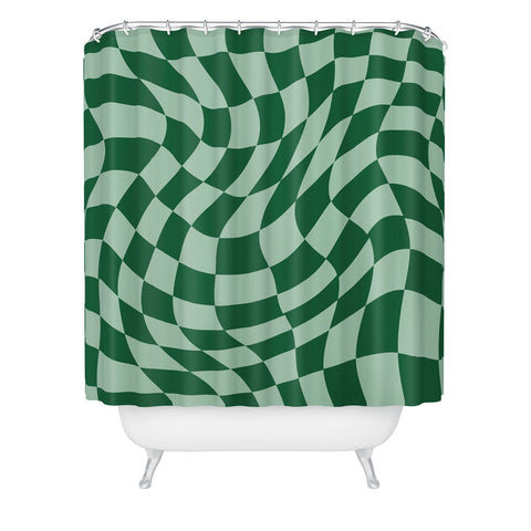 MariaMariaCreative Play Checkers Sage Shower Curtain