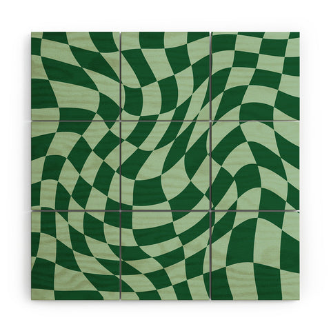 MariaMariaCreative Play Checkers Sage Wood Wall Mural