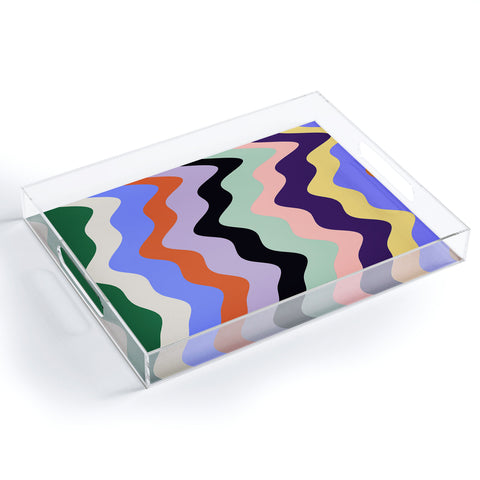 MariaMariaCreative Waves Stripe Multi Acrylic Tray