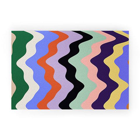 MariaMariaCreative Waves Stripe Multi Welcome Mat