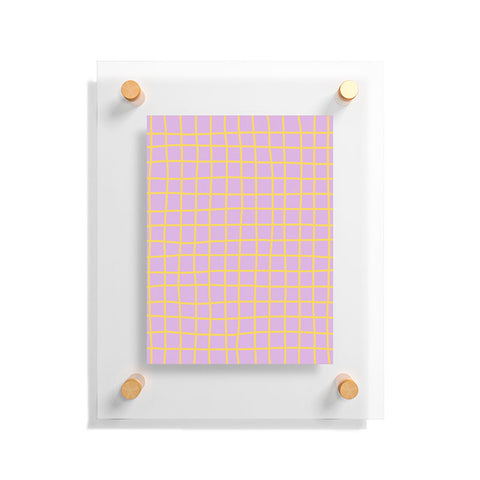 MariaMariaCreative Windowpane Lavender and Lemon Floating Acrylic Print