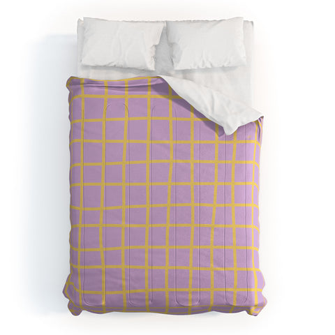 MariaMariaCreative Windowpane Lavender and Lemon Comforter