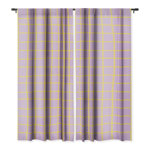 MariaMariaCreative Windowpane Lavender and Lemon Blackout Non Repeat