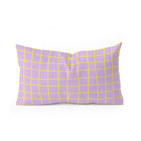 MariaMariaCreative Windowpane Lavender and Lemon Oblong Throw Pillow