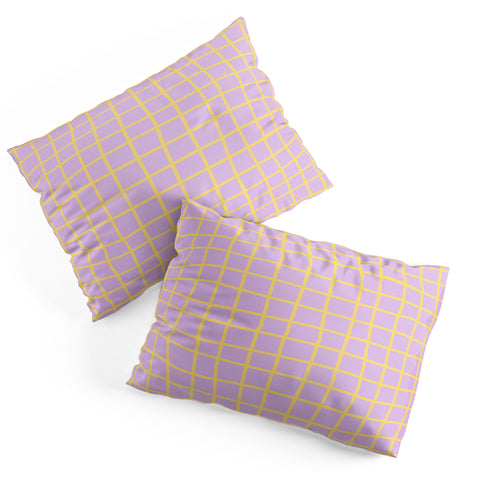 MariaMariaCreative Windowpane Lavender and Lemon Pillow Shams