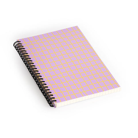 MariaMariaCreative Windowpane Lavender and Lemon Spiral Notebook