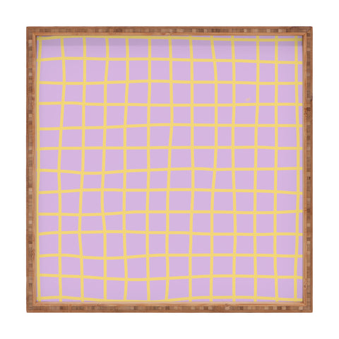 MariaMariaCreative Windowpane Lavender and Lemon Square Tray