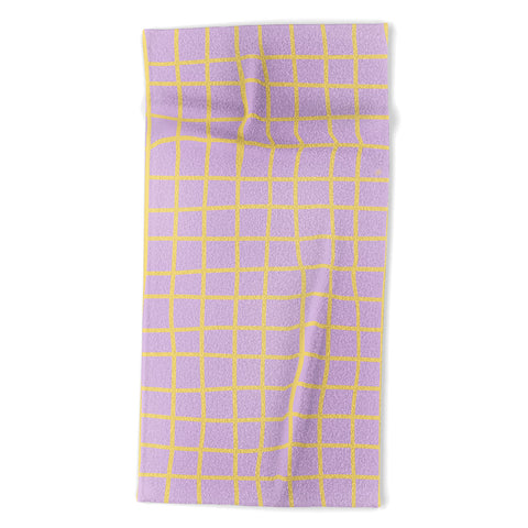 MariaMariaCreative Windowpane Lavender and Lemon Beach Towel