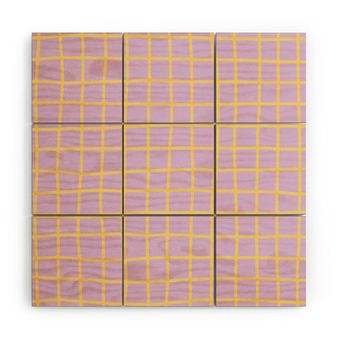 MariaMariaCreative Windowpane Lavender and Lemon Wood Wall Mural