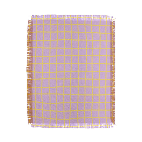 MariaMariaCreative Windowpane Lavender and Lemon Throw Blanket