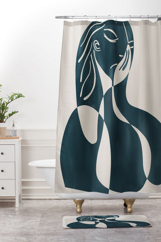 Marin Vaan Zaal Alyona Modern Portrait Shower Curtain And Mat