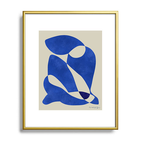 Marin Vaan Zaal Blue Nude Geometric Metal Framed Art Print