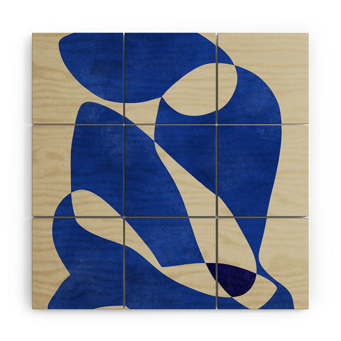 Marin Vaan Zaal Blue Nude Geometric Wood Wall Mural