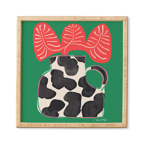 Marin Vaan Zaal Bright Vase with Cow Pattern Framed Wall Art