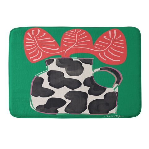 Marin Vaan Zaal Bright Vase with Cow Pattern Memory Foam Bath Mat