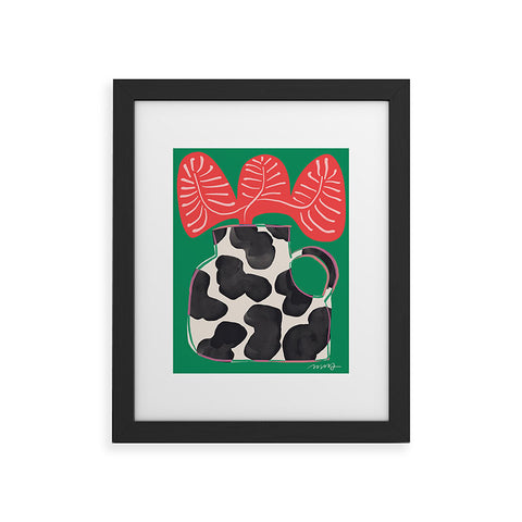 Marin Vaan Zaal Bright Vase with Cow Pattern Framed Art Print