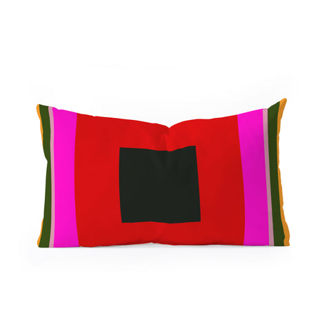 Marin Vaan Zaal Burst Alternatively Modern Color Field Oblong Throw Pillow