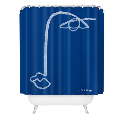 Marin Vaan Zaal Chalk Line Modernist Portrait Shower Curtain