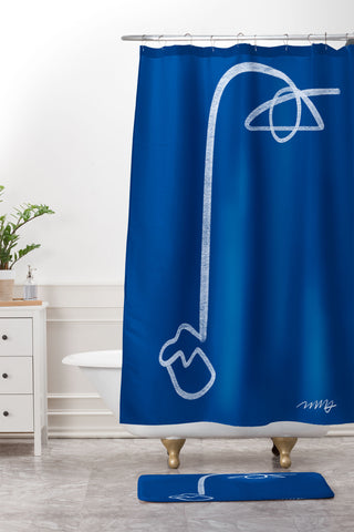 Marin Vaan Zaal Chalk Line Modernist Portrait Shower Curtain And Mat