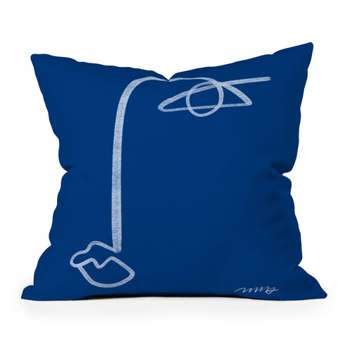 Marin Vaan Zaal Chalk Line Modernist Portrait Throw Pillow