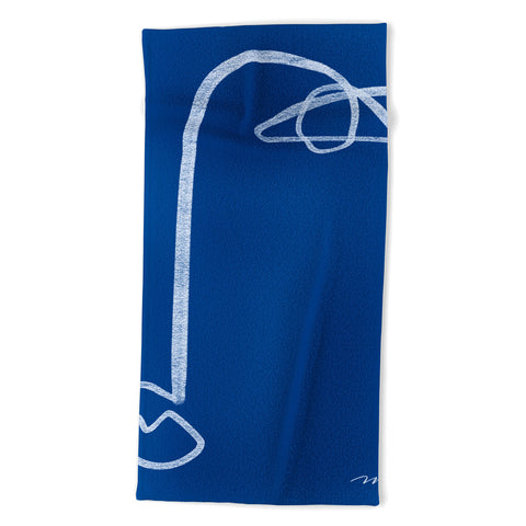 Marin Vaan Zaal Chalk Line Modernist Portrait Beach Towel