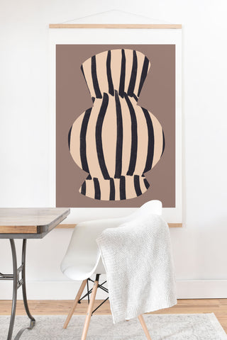 Marin Vaan Zaal Earth Tone Modern Vase Illustration Art Print And Hanger