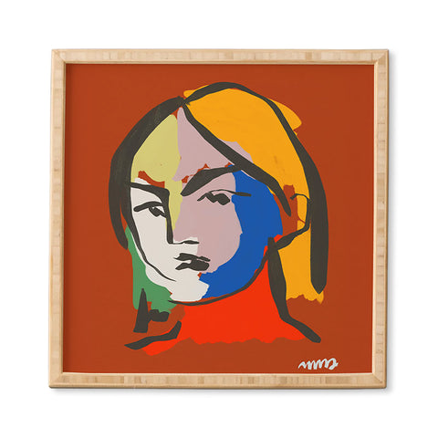 Marin Vaan Zaal Helene in Red Modern Female Framed Wall Art