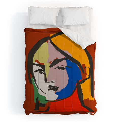 Marin Vaan Zaal Helene in Red Modern Female Comforter