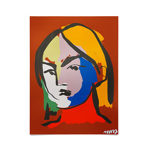 Marin Vaan Zaal Helene in Red Modern Female Poster