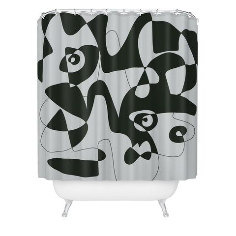 Marin Vaan Zaal Kei Modernist Line Drawing Shower Curtain