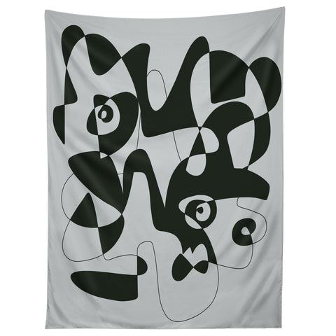 Marin Vaan Zaal Kei Modernist Line Drawing Tapestry