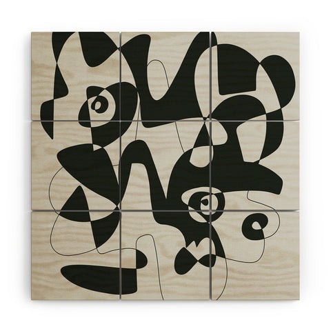 Marin Vaan Zaal Kei Modernist Line Drawing Wood Wall Mural