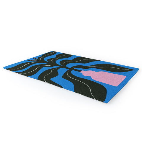 Marin Vaan Zaal Large Black Houseplant in Pink Area Rug