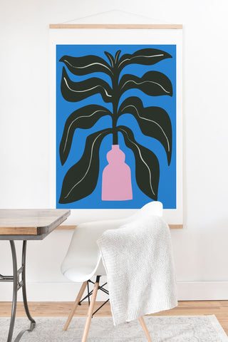 Marin Vaan Zaal Large Black Houseplant in Pink Art Print And Hanger