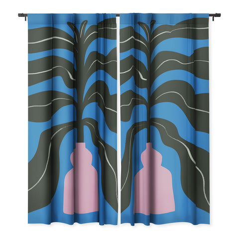 Marin Vaan Zaal Large Black Houseplant in Pink Blackout Non Repeat