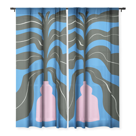 Marin Vaan Zaal Large Black Houseplant in Pink Sheer Non Repeat