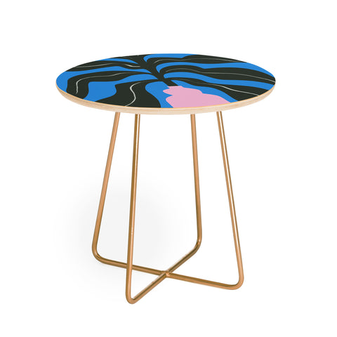 Marin Vaan Zaal Large Black Houseplant in Pink Round Side Table