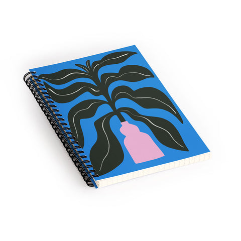 Marin Vaan Zaal Large Black Houseplant in Pink Spiral Notebook